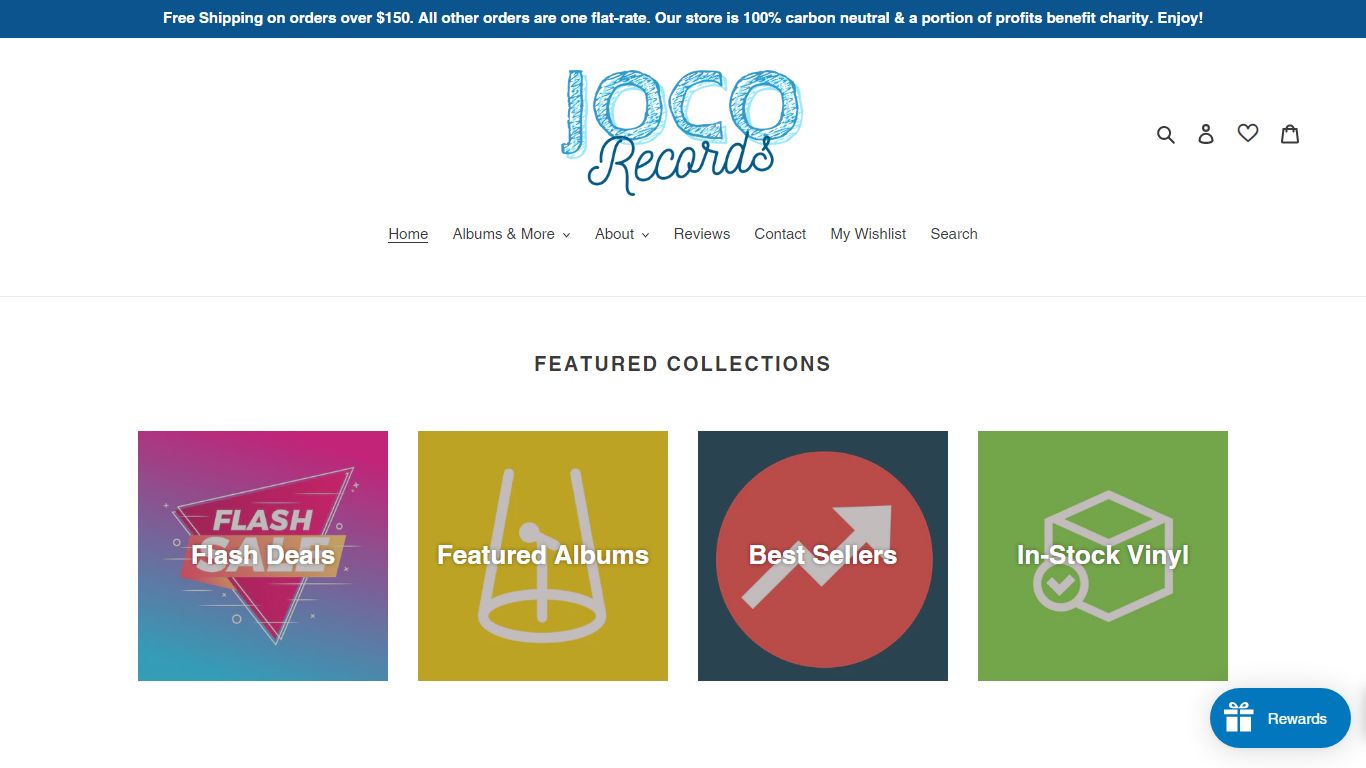 Joco Records - Vinyl Record Deals - Carbon Neutral, Benefits Charity